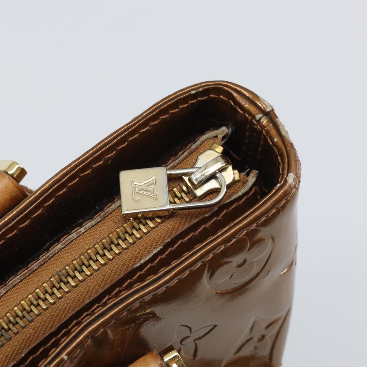 LOUIS VUITTON Monogram Vernis Houston Hand Bag Bronze M91122 LV Auth 171944