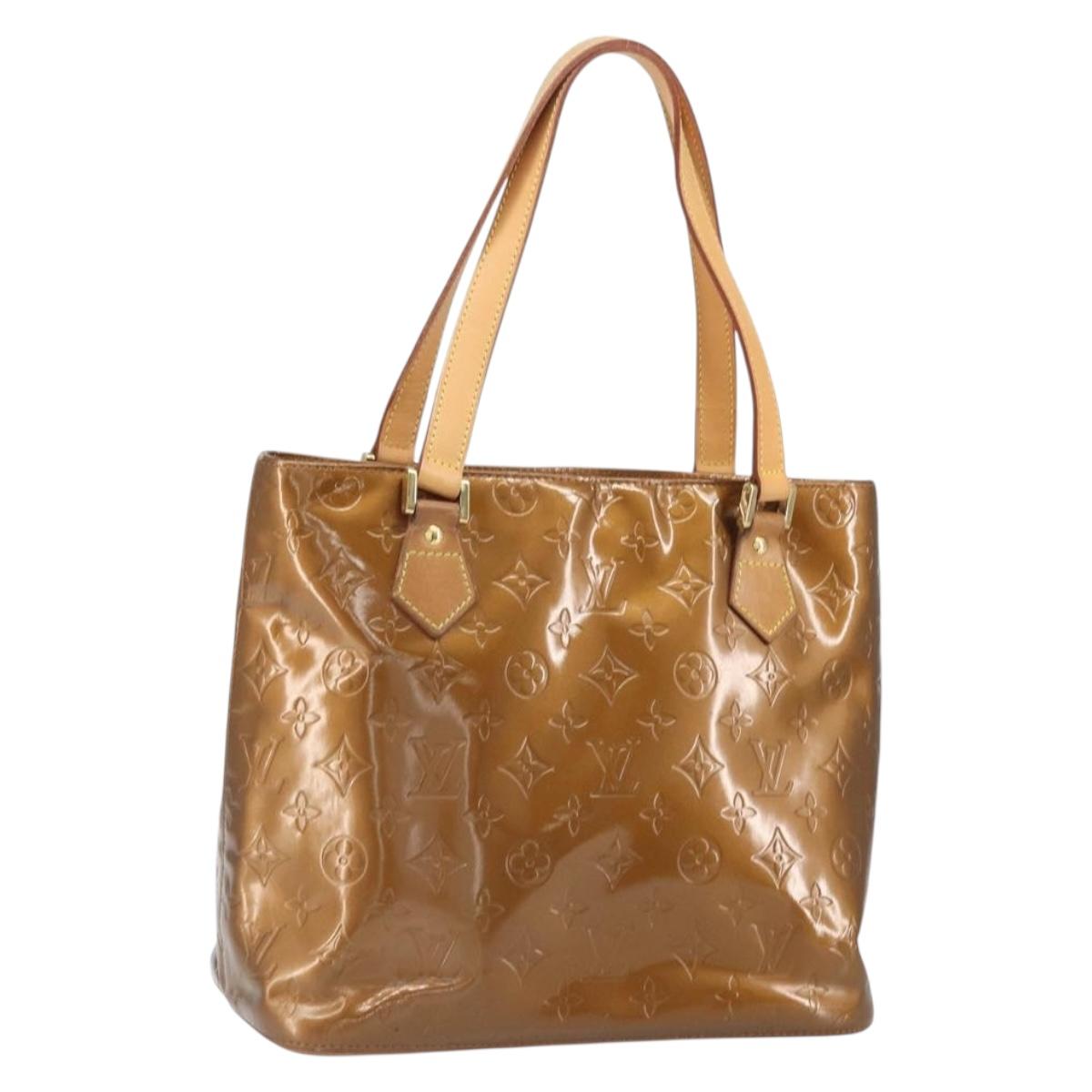 LOUIS VUITTON Monogram Vernis Houston Hand Bag Bronze M91122 LV Auth 171944