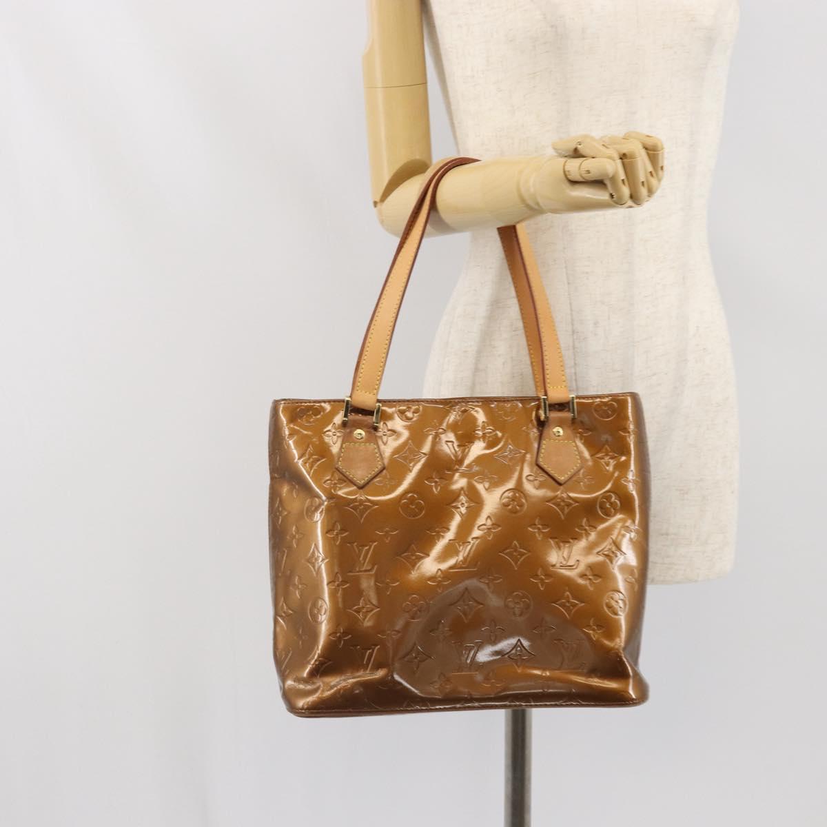 LOUIS VUITTON Monogram Vernis Houston Hand Bag Bronze M91122 LV Auth 171944