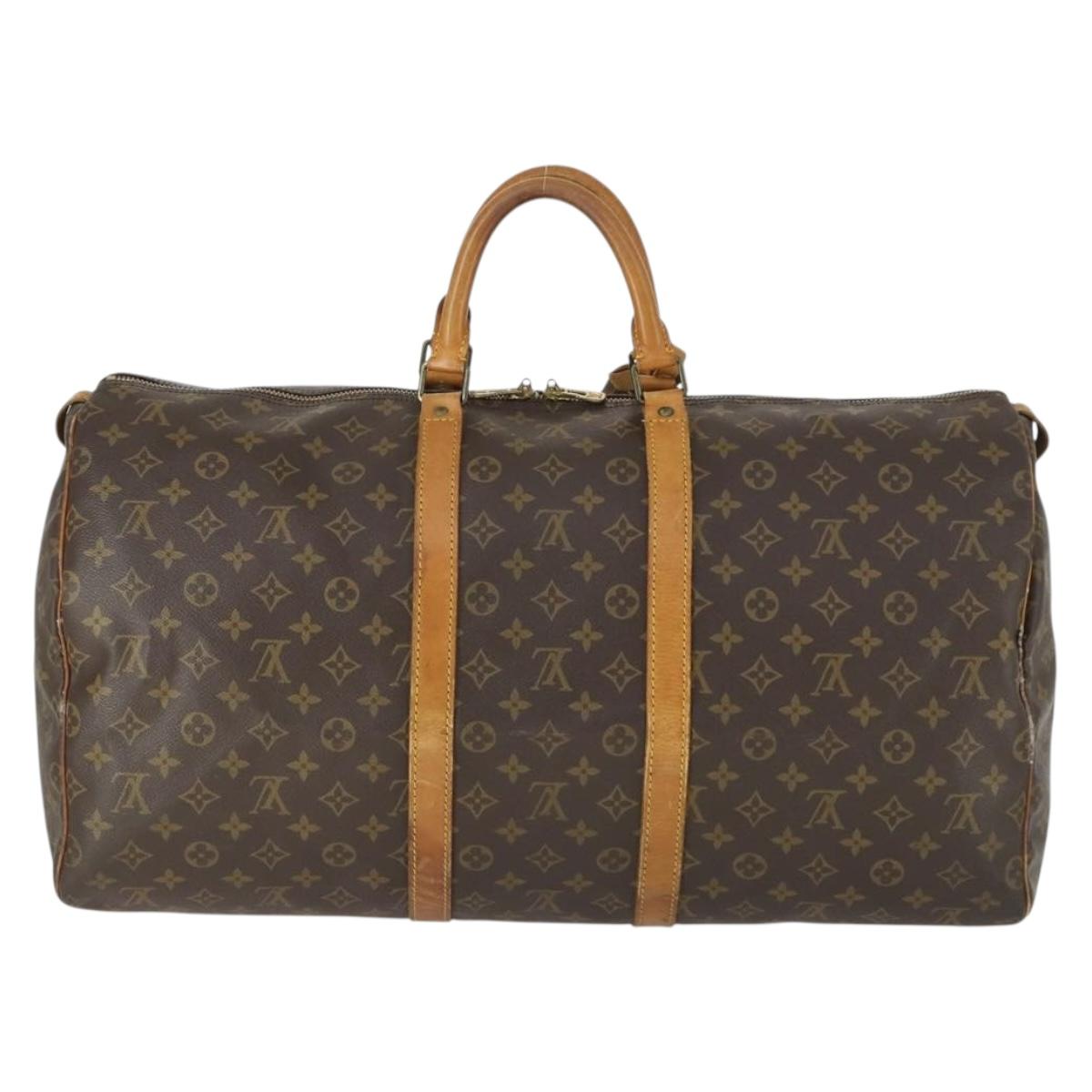 LOUIS VUITTON Monogram Keepall 55 Boston Bag M41424 LV Auth 171947