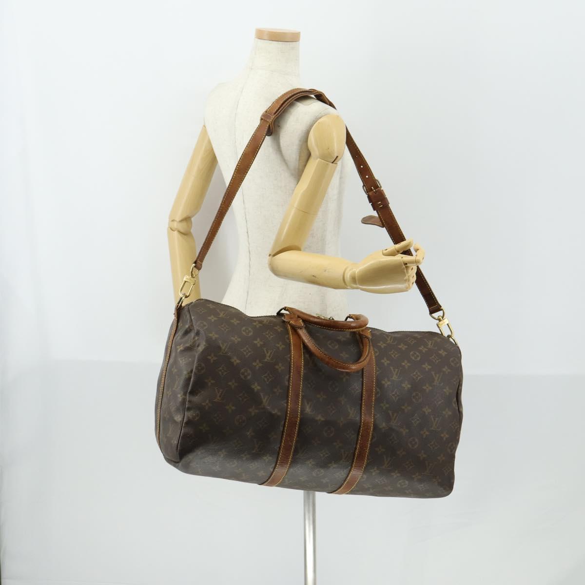 LOUIS VUITTON Monogram Keepall Bandouliere 50 Boston Bag M41416 LV Auth 171949