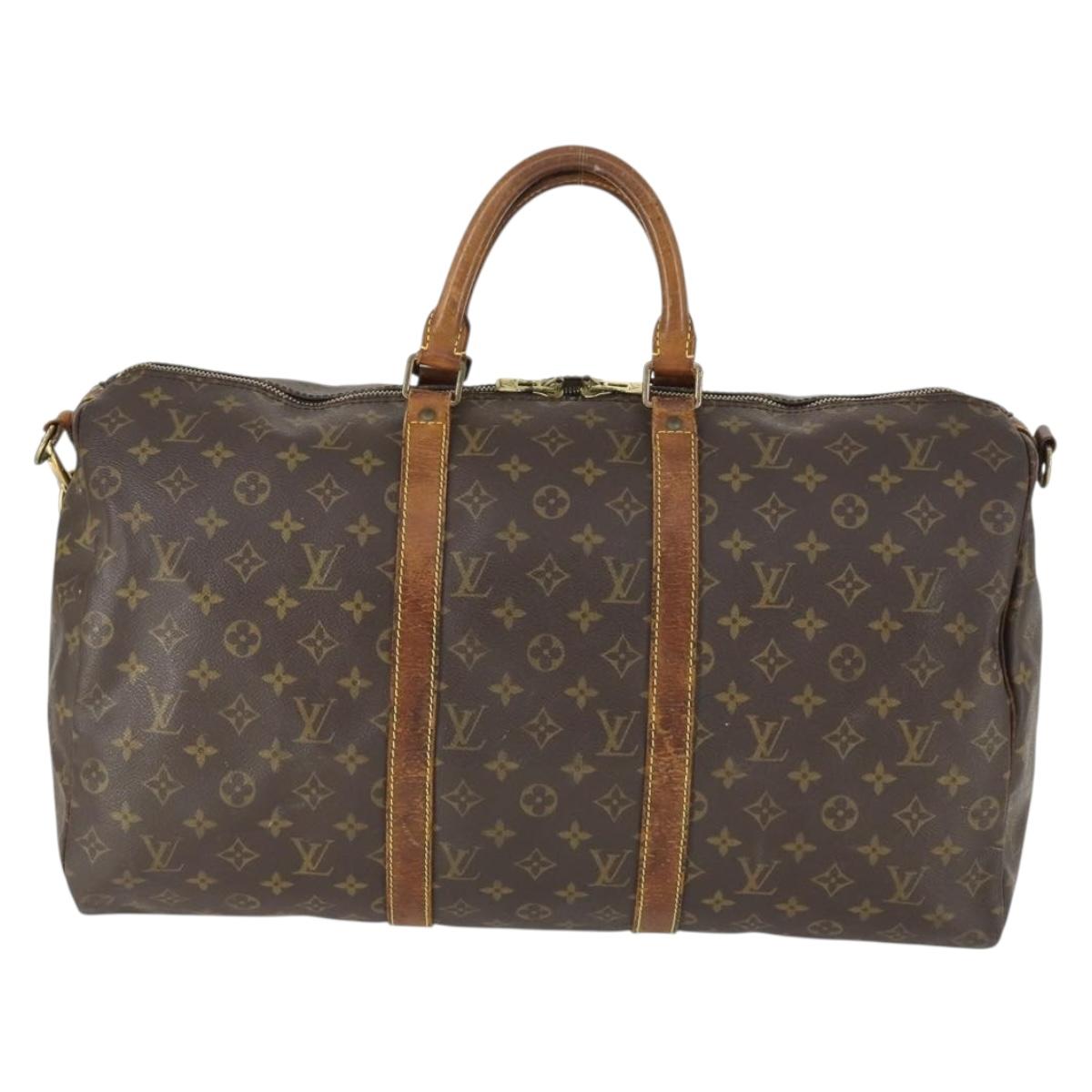 LOUIS VUITTON Monogram Keepall Bandouliere 50 Boston Bag M41416 LV Auth 171949