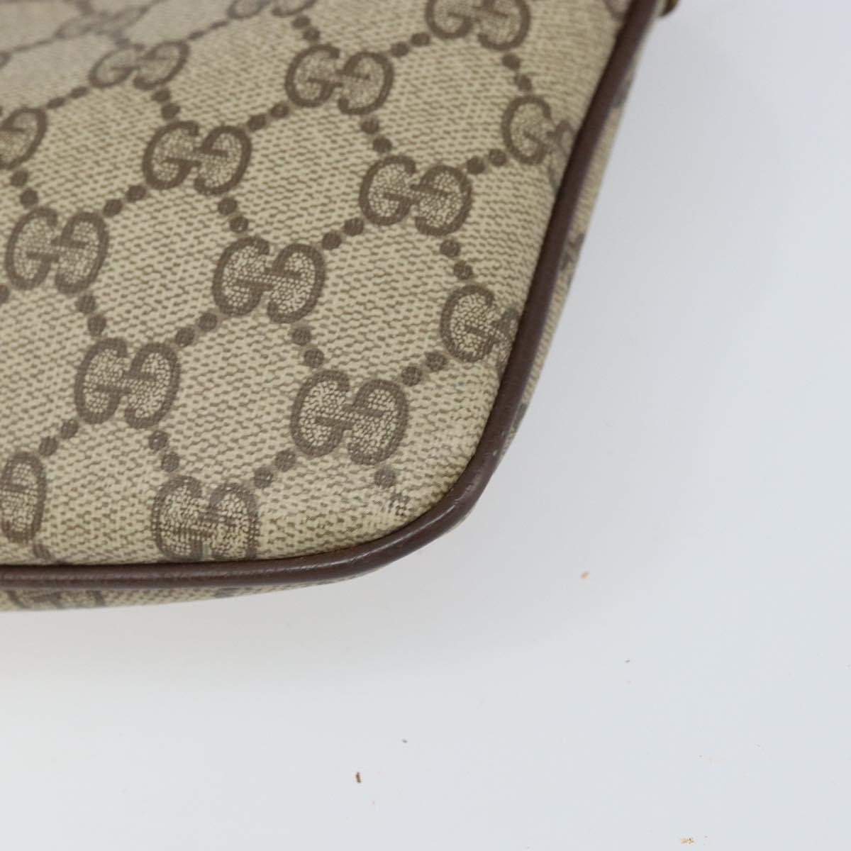 GUCCI GG Supreme Web Sherry Line Bag PVC Beige Gold 904 02 047 Auth 171964