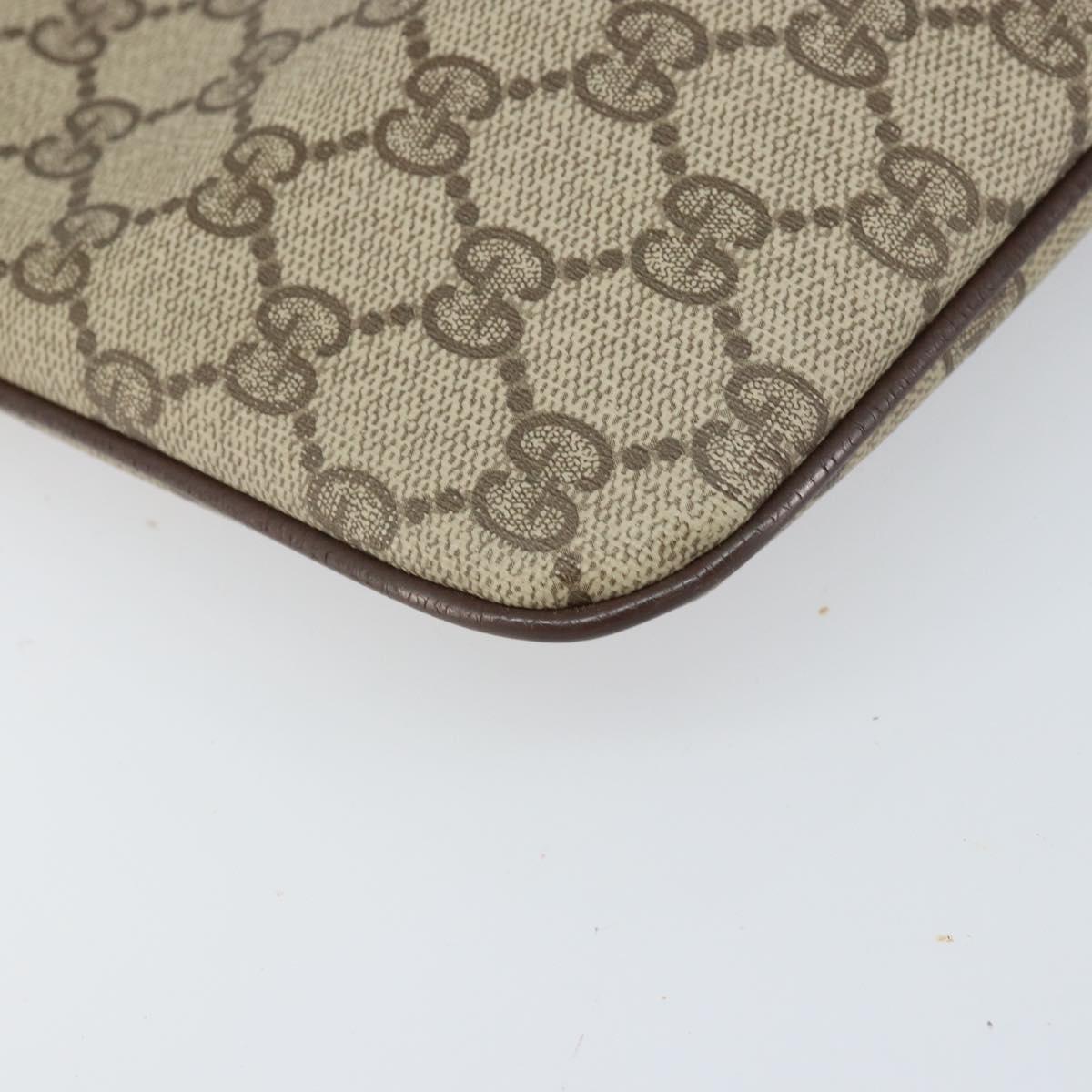 GUCCI GG Supreme Web Sherry Line Bag PVC Beige Gold 904 02 047 Auth 171964