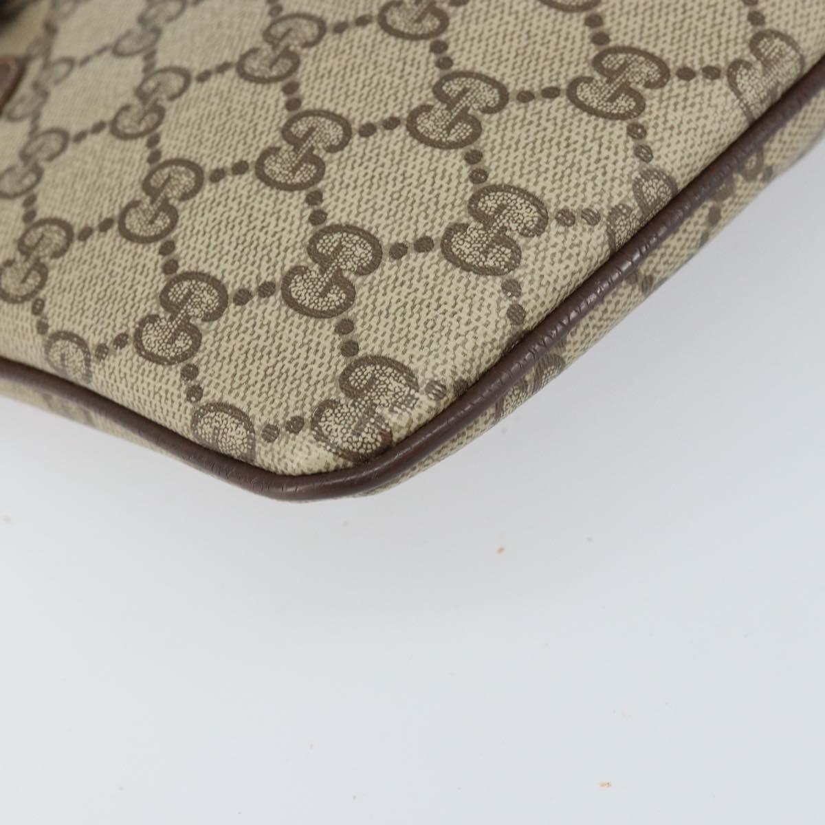 GUCCI GG Supreme Web Sherry Line Bag PVC Beige Gold 904 02 047 Auth 171964