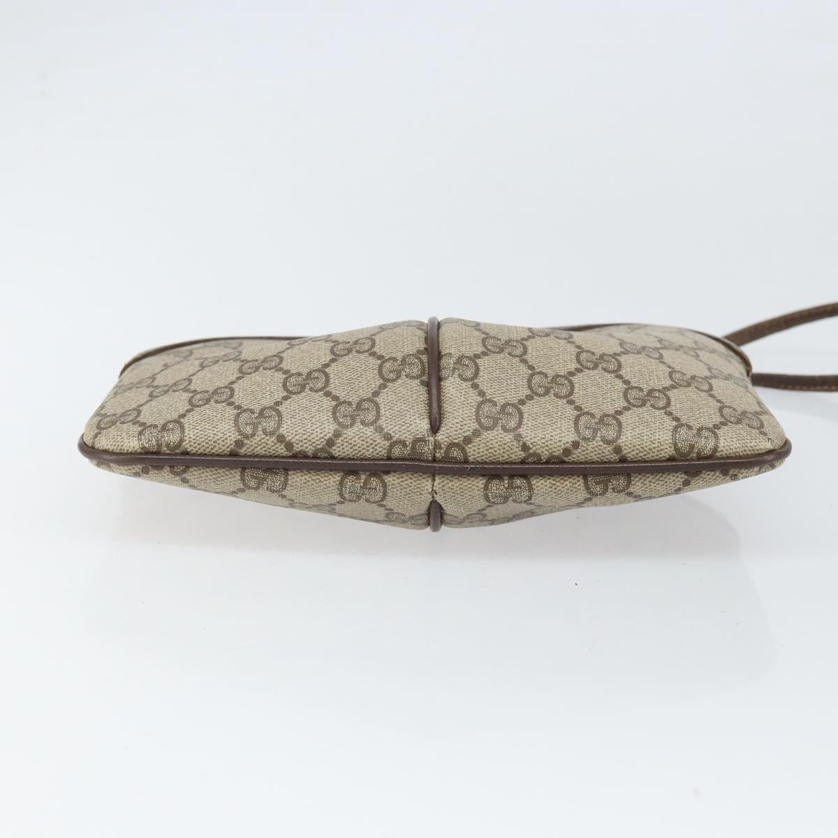 GUCCI GG Supreme Web Sherry Line Bag PVC Beige Gold 904 02 047 Auth 171964