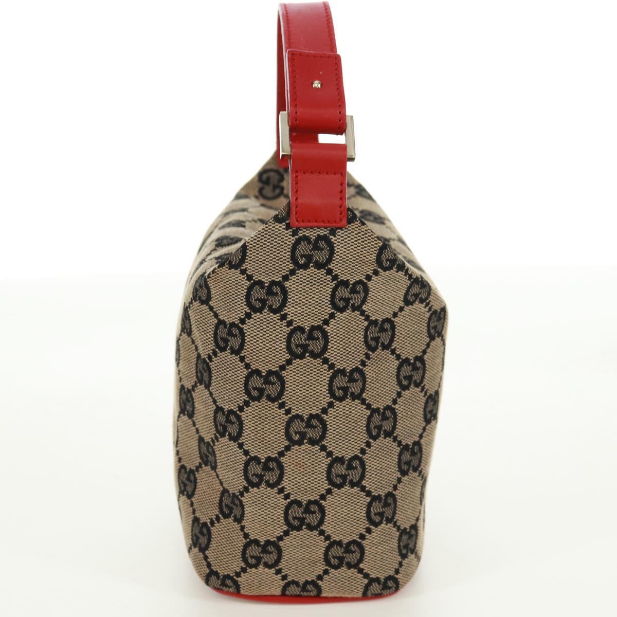 GUCCI GG Canvas Pouch Beige Gold 039 1147 Auth 171982V