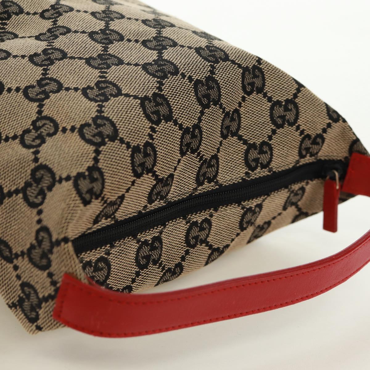 GUCCI GG Canvas Pouch Beige Gold 039 1147 Auth 171982V