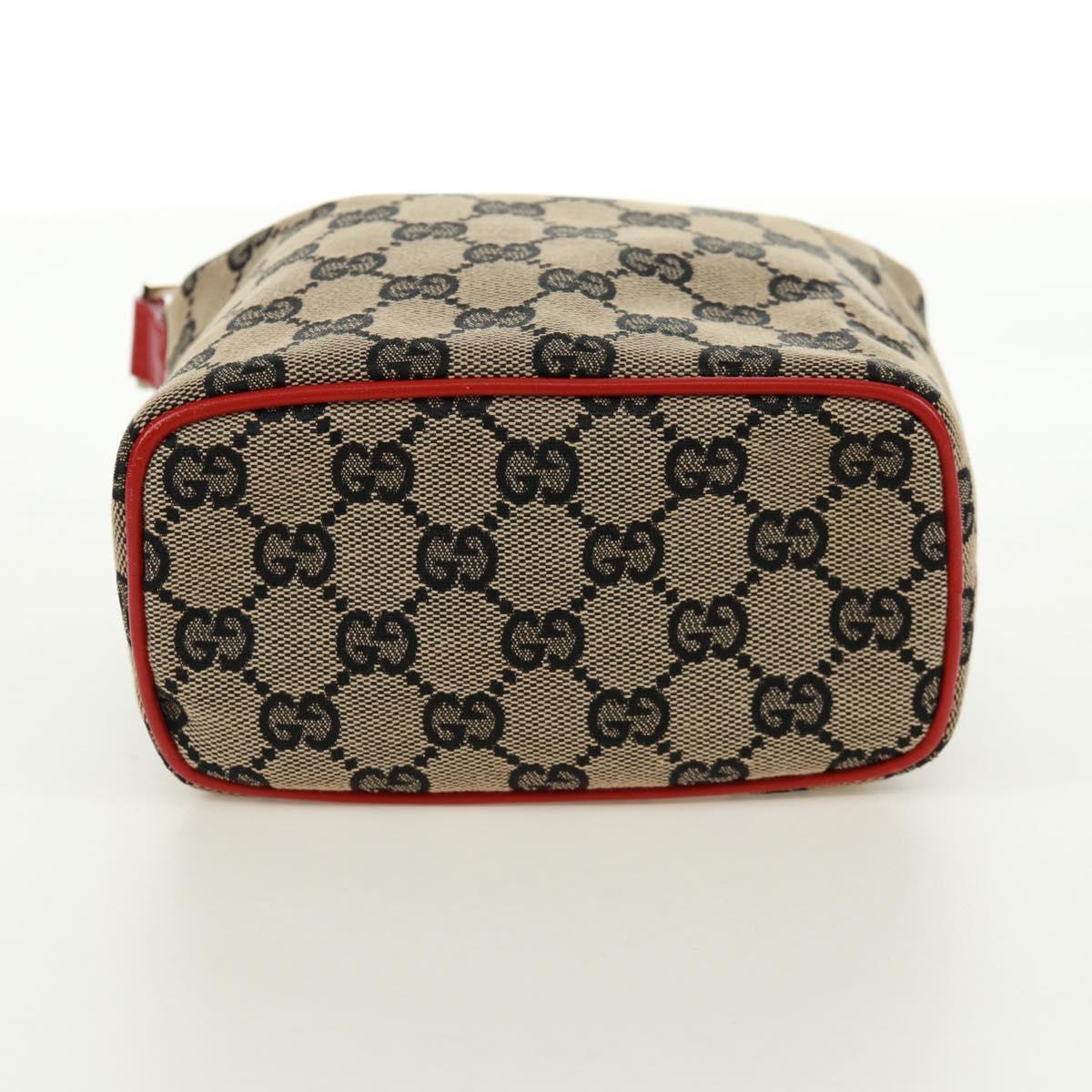 GUCCI GG Canvas Pouch Beige Gold 039 1147 Auth 171982V
