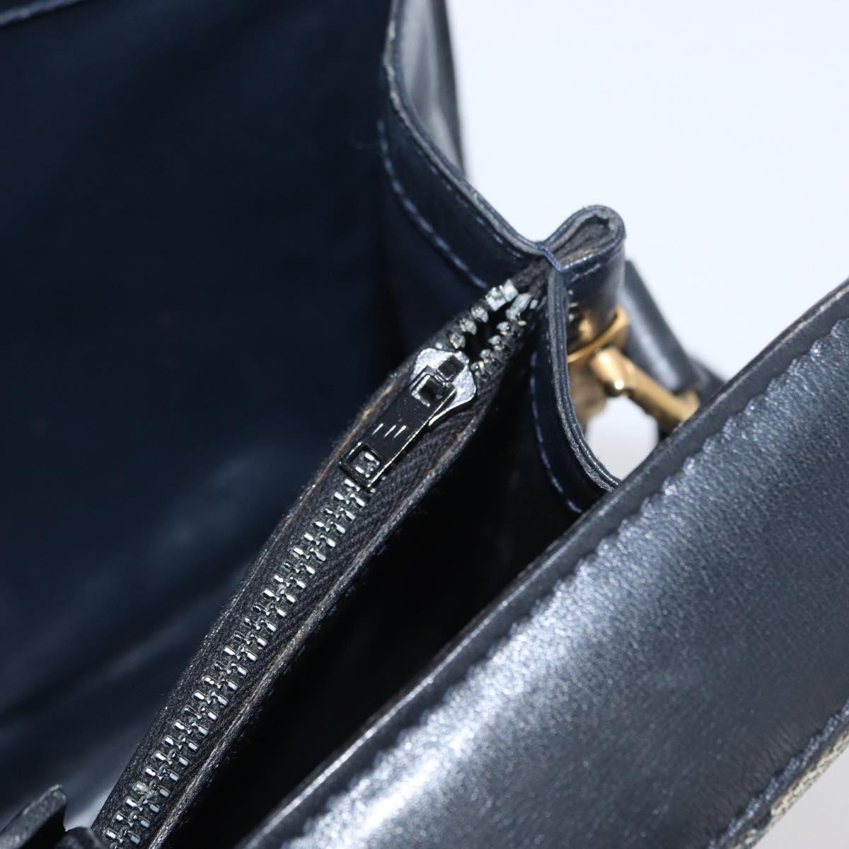 GUCCI GG Supreme Sherry Line Shoulder Bag PVC Navy Gold Auth 171984