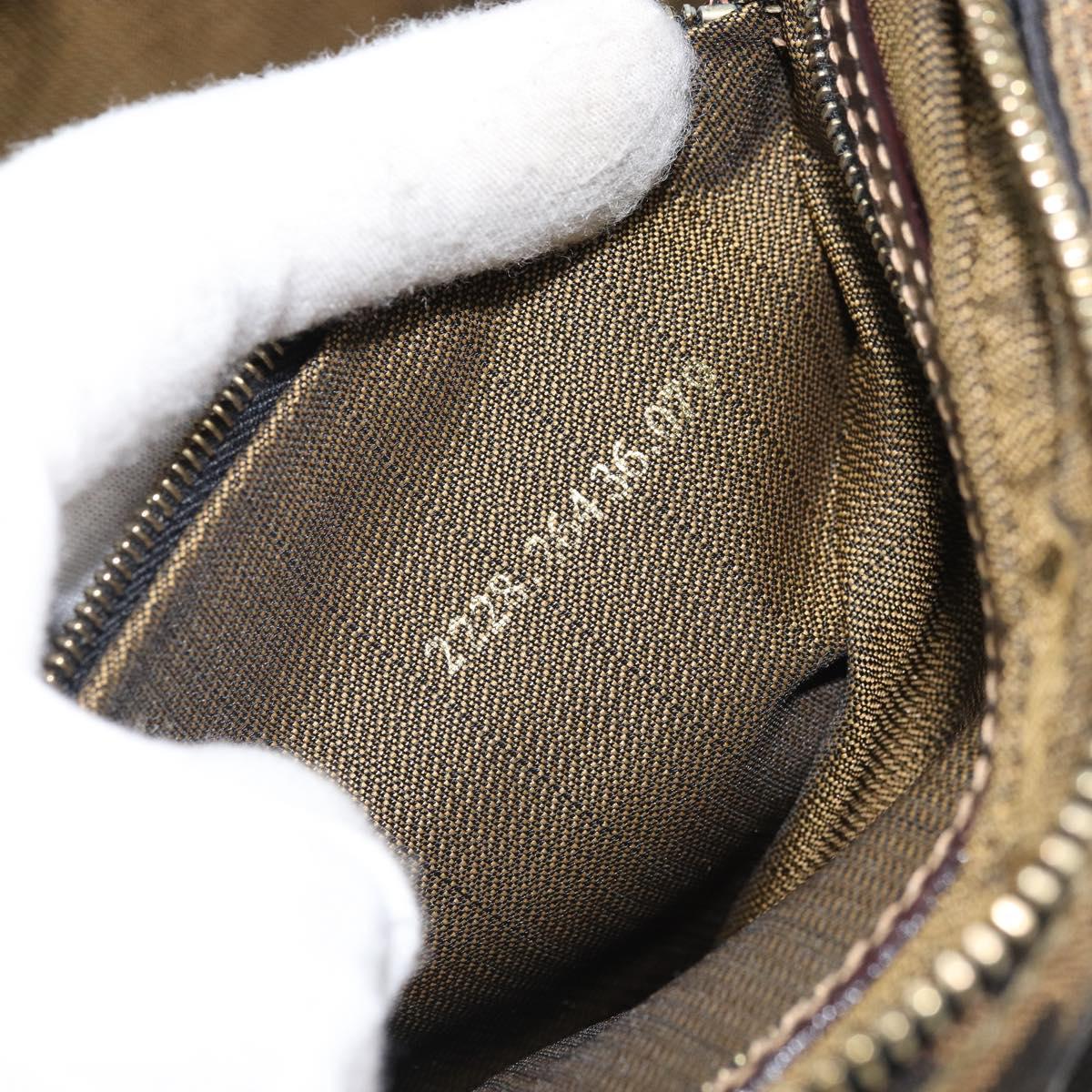 FENDI Zucca Canvas Shoulder Bag Black Brown Auth 171985