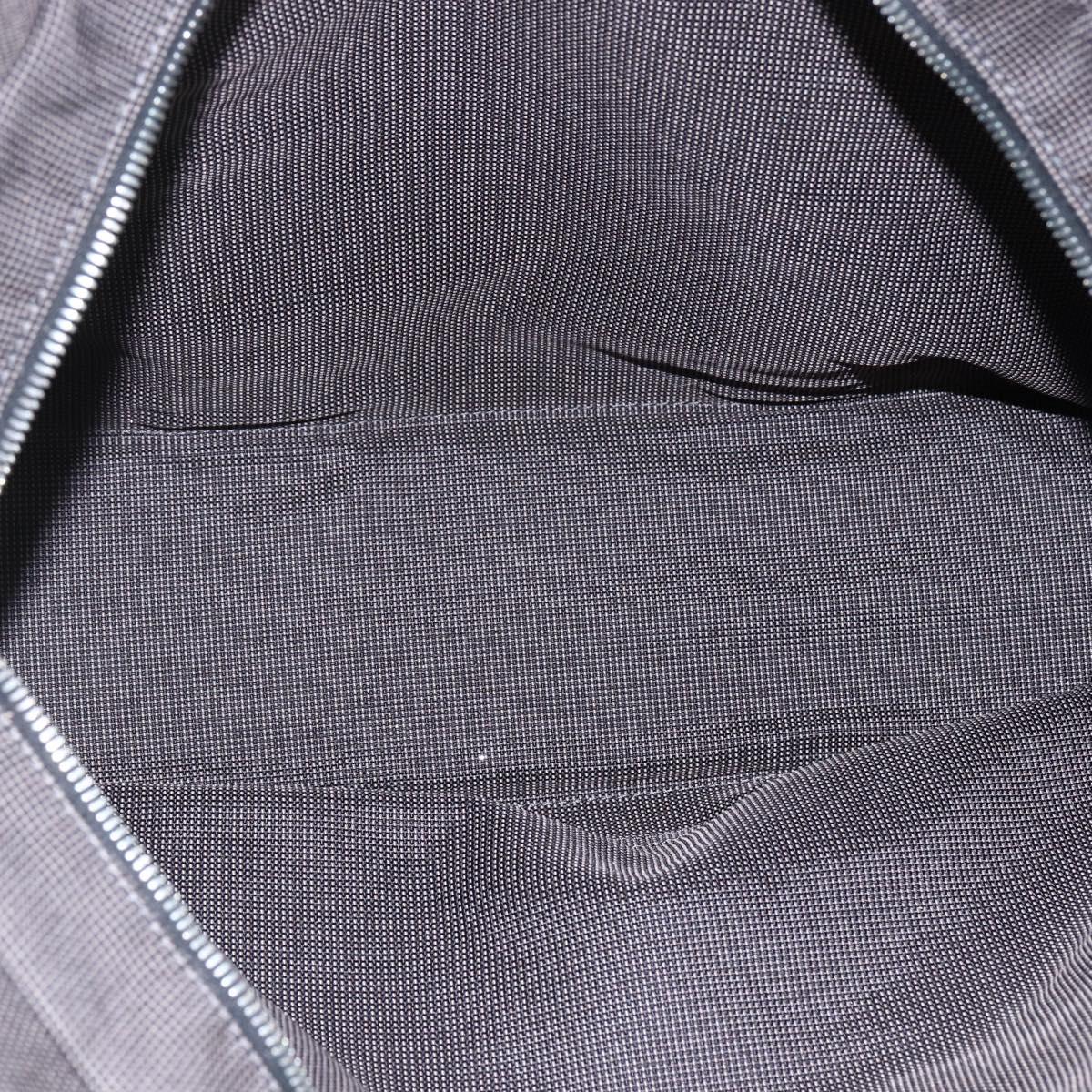 HERMES Her Line Tote MM Hand Bag Canvas Gray Silver Auth 171993