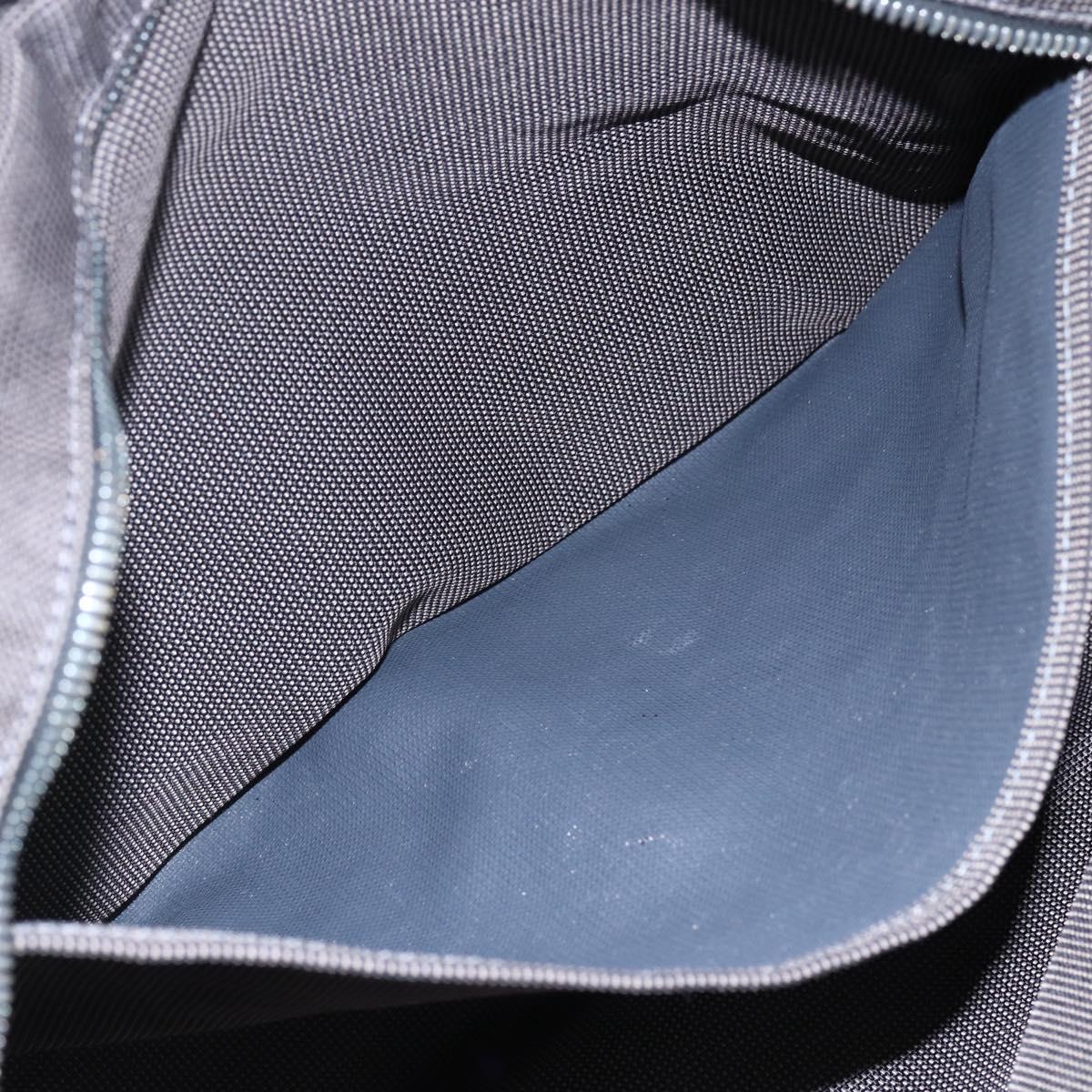 HERMES Her Line Tote MM Hand Bag Canvas Gray Silver Auth 171993