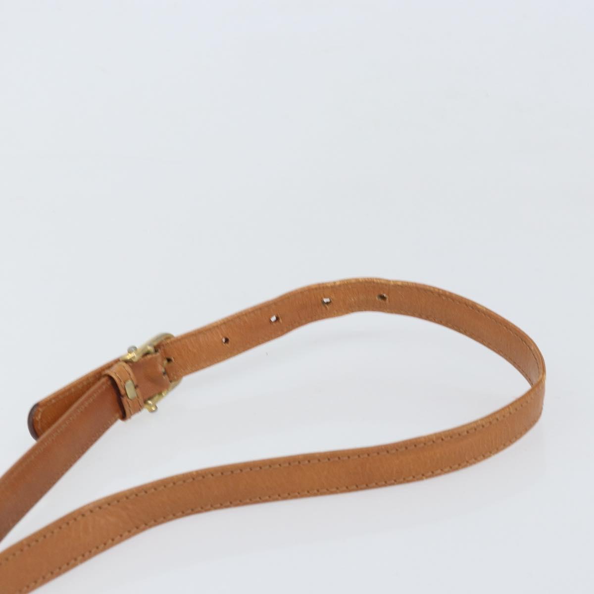 CELINE Macadam Canvas Shoulder Bag PVC Leather Brown Gold Auth 172001