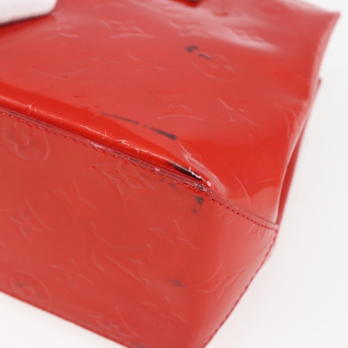 LOUIS VUITTON Monogram Vernis Reade PM Hand Bag Red Rouge M91088 LV Auth 172005
