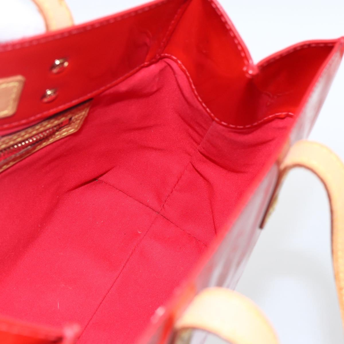 LOUIS VUITTON Monogram Vernis Reade PM Hand Bag Red Rouge M91088 LV Auth 172005