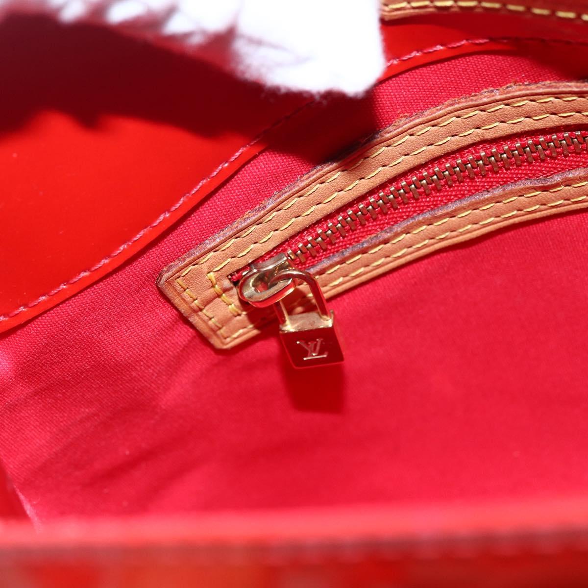 LOUIS VUITTON Monogram Vernis Reade PM Hand Bag Red Rouge M91088 LV Auth 172005