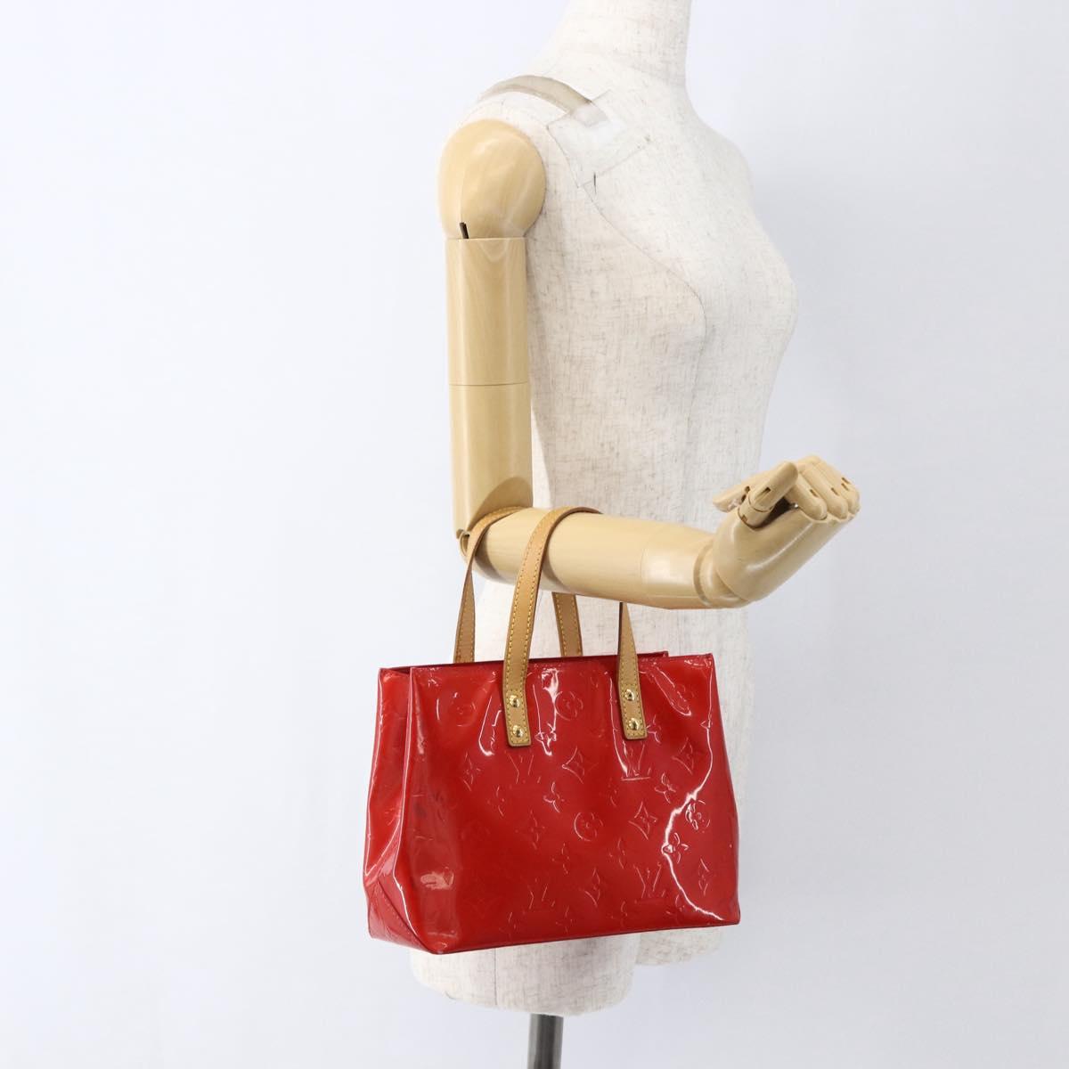 LOUIS VUITTON Monogram Vernis Reade PM Hand Bag Red Rouge M91088 LV Auth 172005