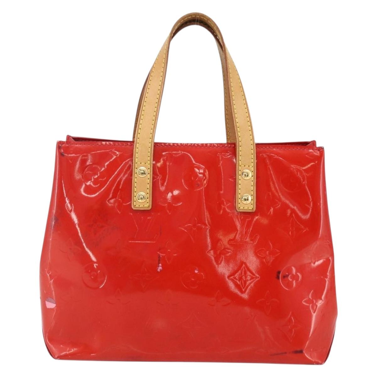 LOUIS VUITTON Monogram Vernis Reade PM Hand Bag Red Rouge M91088 LV Auth 172005