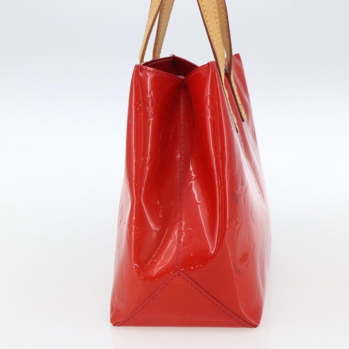 LOUIS VUITTON Monogram Vernis Reade PM Hand Bag Red Rouge M91088 LV Auth 172005