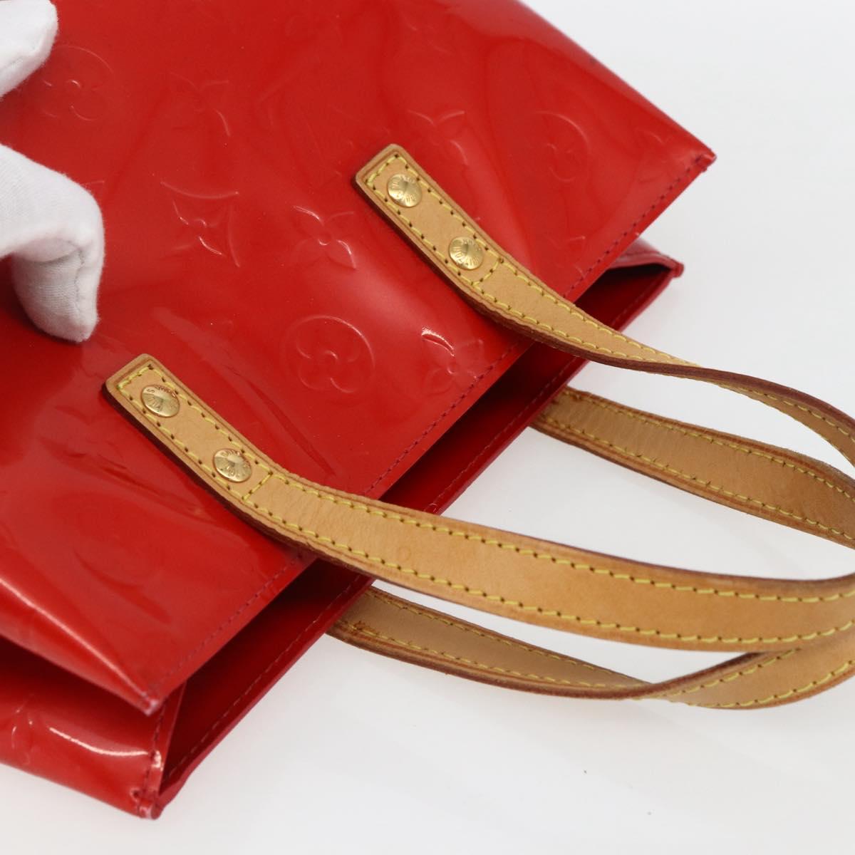 LOUIS VUITTON Monogram Vernis Reade PM Hand Bag Red Rouge M91088 LV Auth 172005