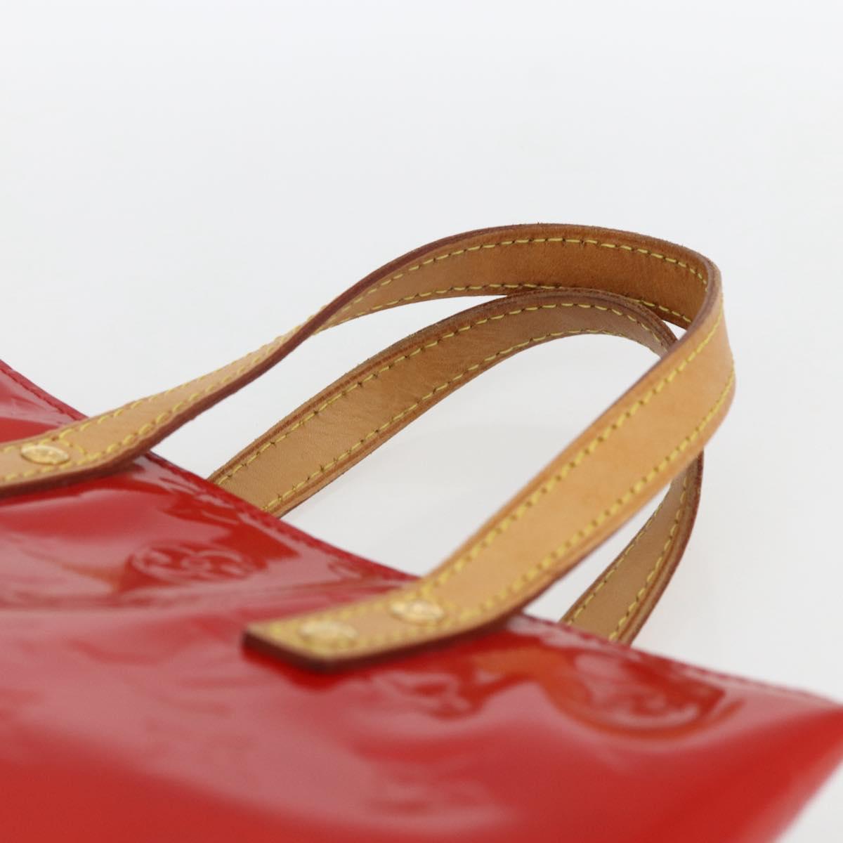 LOUIS VUITTON Monogram Vernis Reade PM Hand Bag Red Rouge M91088 LV Auth 172005