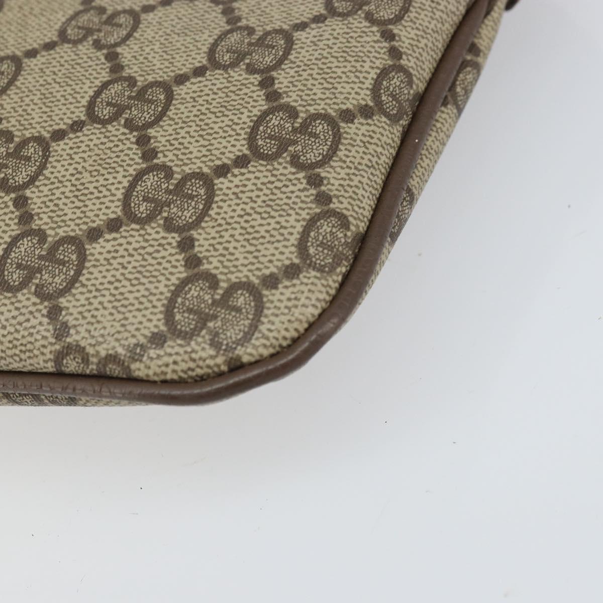 GUCCI GG Supreme Web Sherry Line Bag PVC Beige Gold 68 02 047 Auth 172006