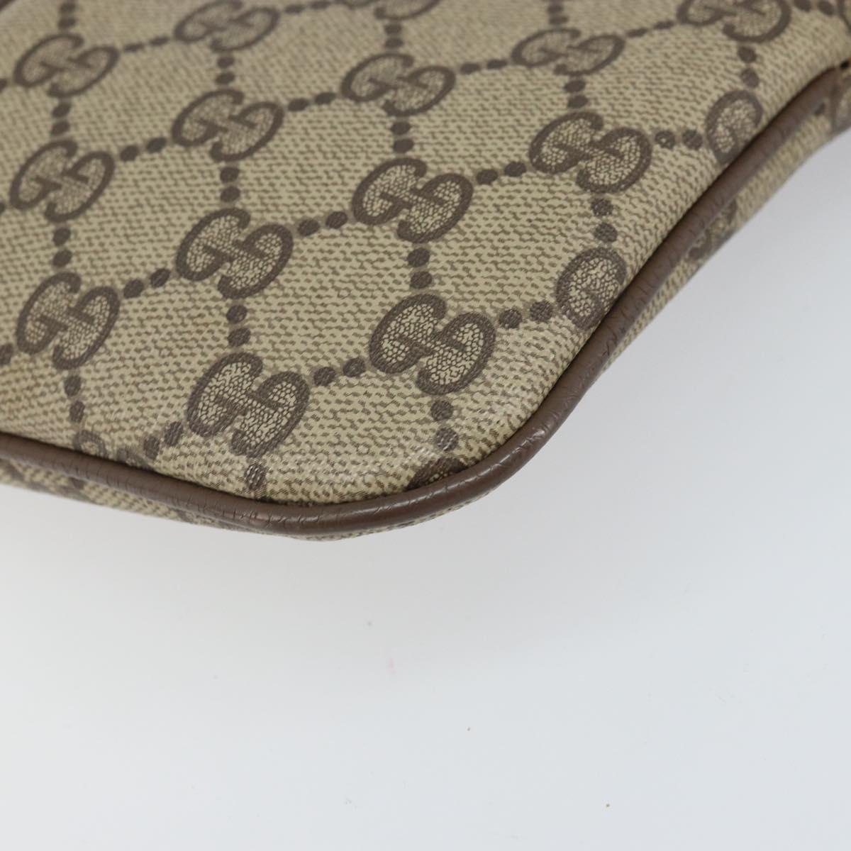 GUCCI GG Supreme Web Sherry Line Bag PVC Beige Gold 68 02 047 Auth 172006