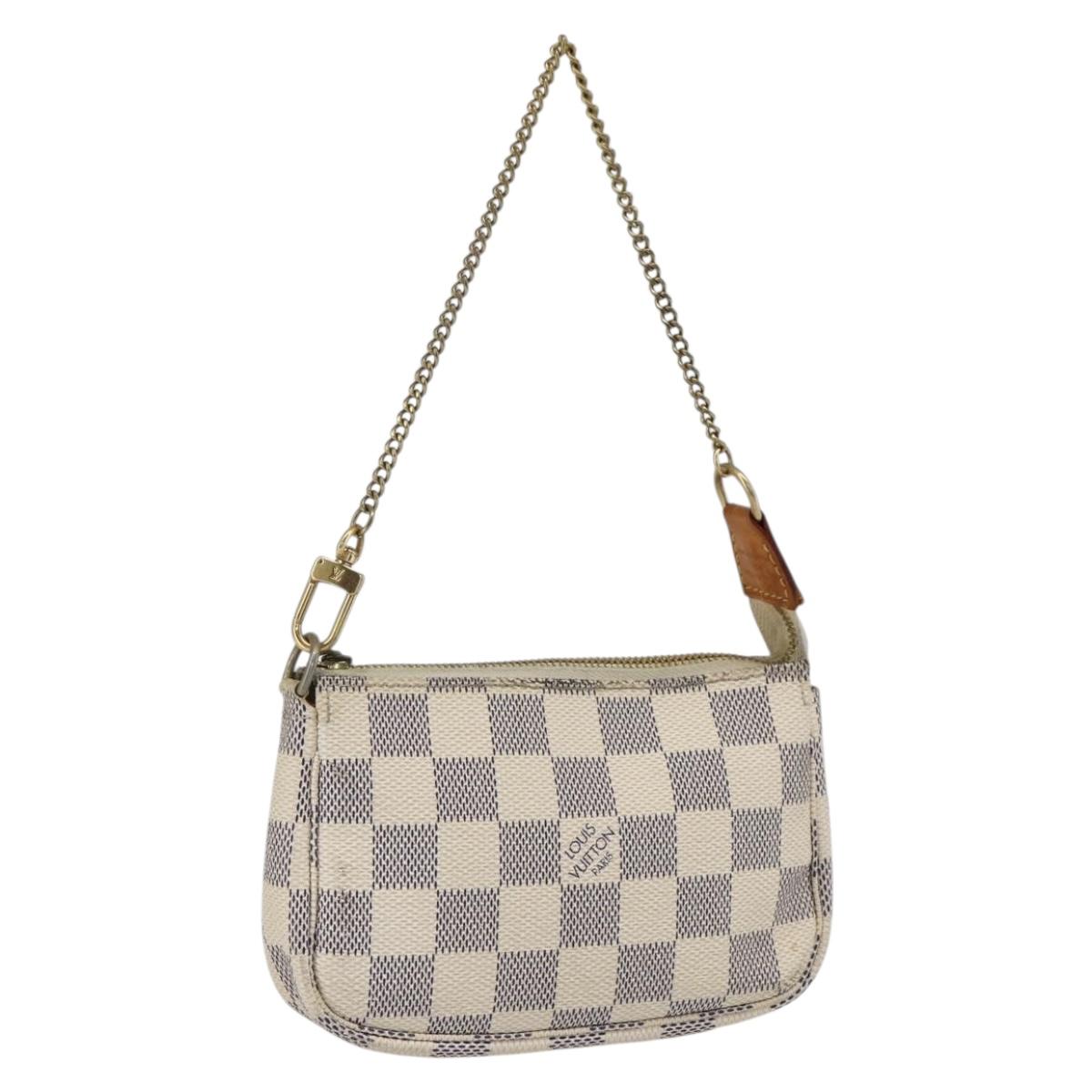 LOUIS VUITTON Damier Azur Mini Pochette Accessoires Pouch N63005 Auth 172013A