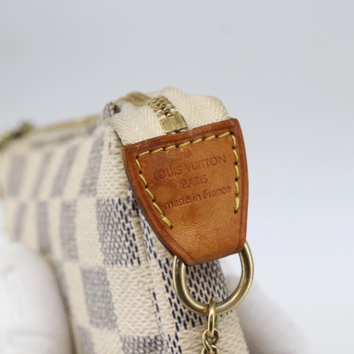 LOUIS VUITTON Damier Azur Mini Pochette Accessoires Pouch N63005 Auth 172013A