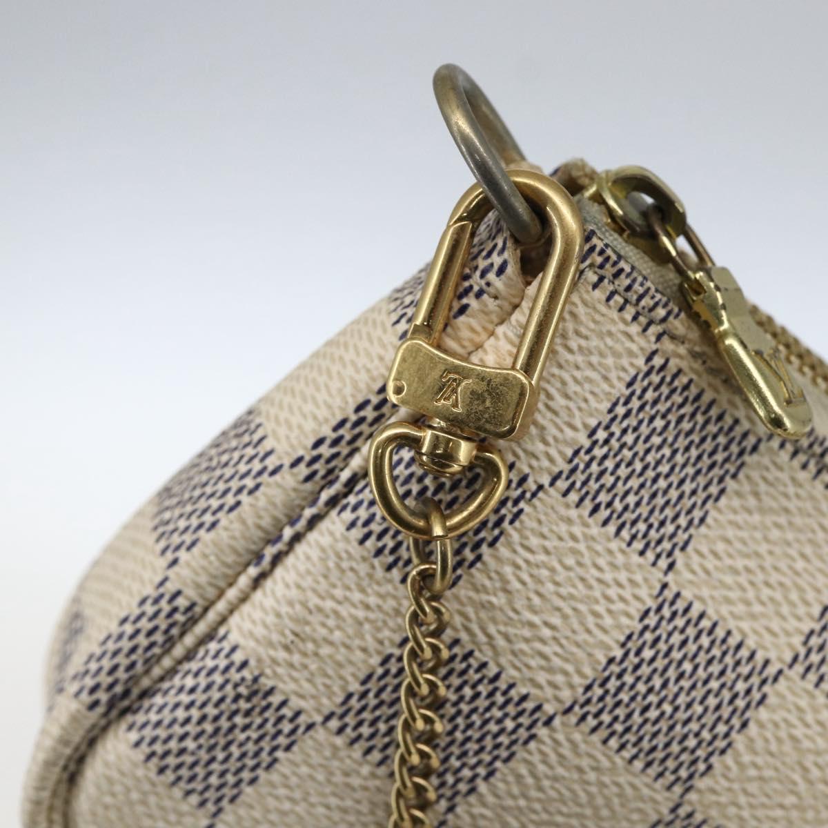 LOUIS VUITTON Damier Azur Mini Pochette Accessoires Pouch N63005 Auth 172013A