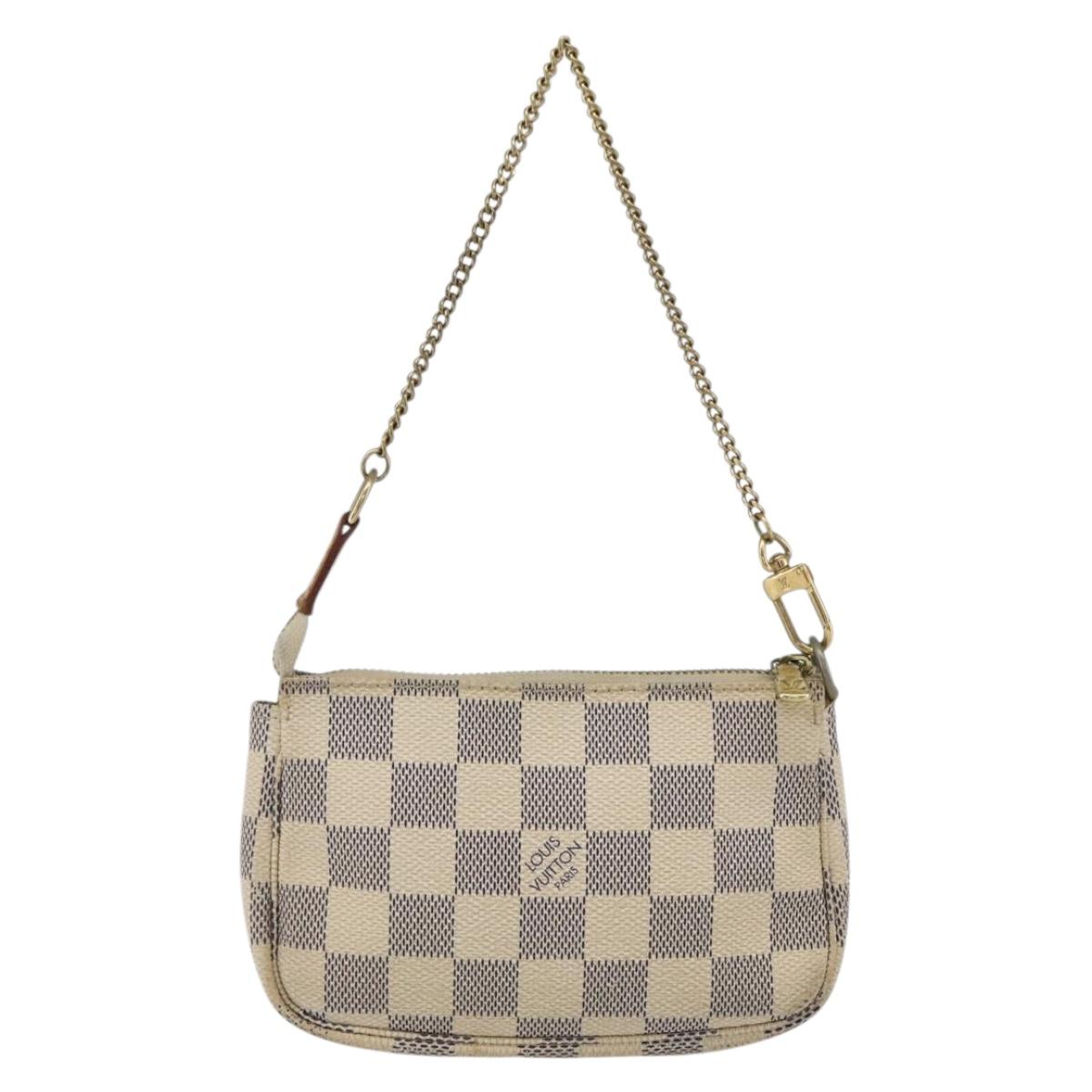 LOUIS VUITTON Damier Azur Mini Pochette Accessoires Pouch N63005 Auth 172013A