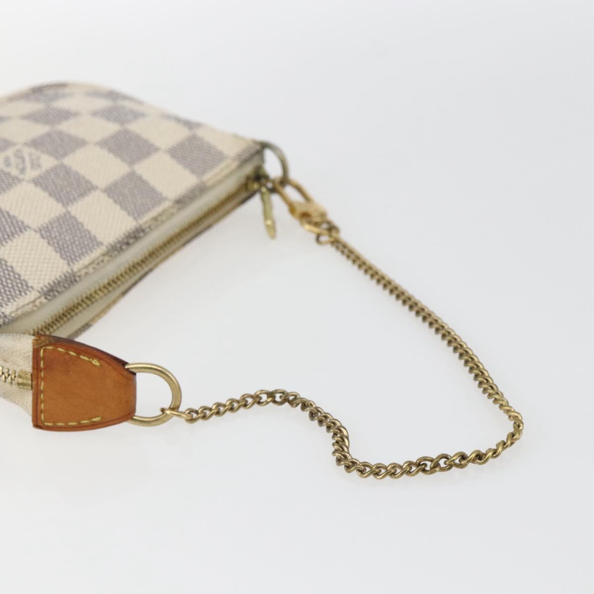 LOUIS VUITTON Damier Azur Mini Pochette Accessoires Pouch N63005 Auth 172013A