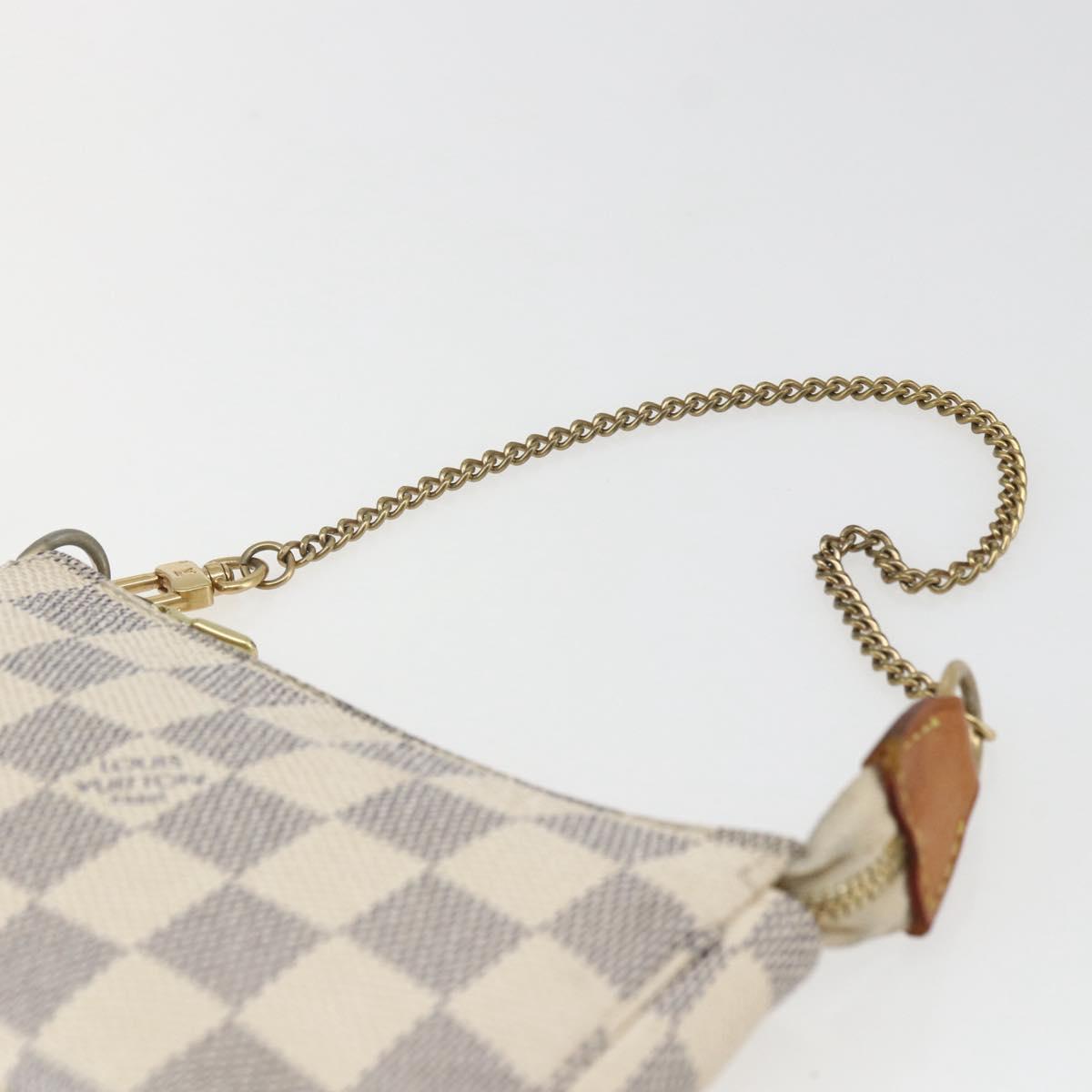 LOUIS VUITTON Damier Azur Mini Pochette Accessoires Pouch N63005 Auth 172013A