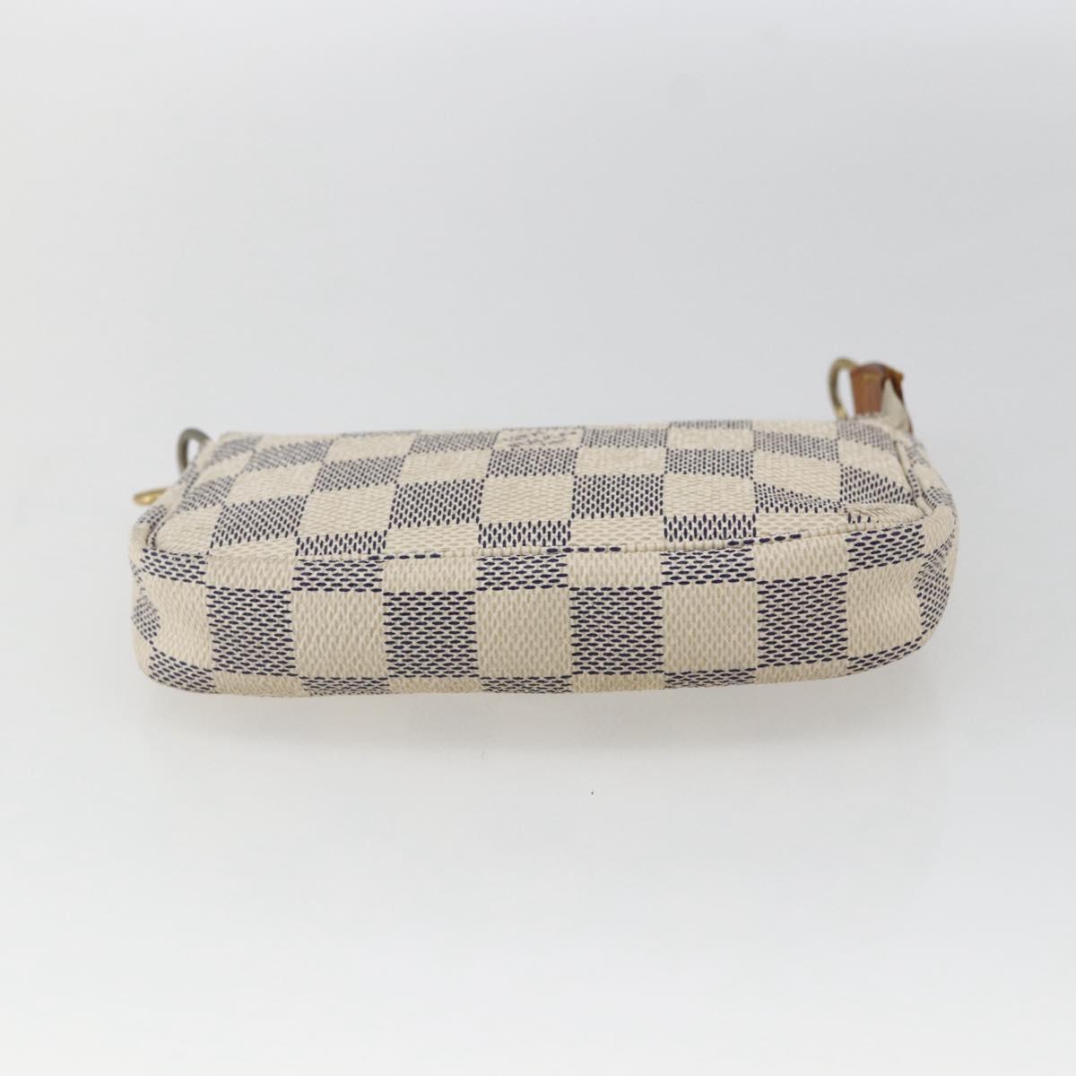 LOUIS VUITTON Damier Azur Mini Pochette Accessoires Pouch N63005 Auth 172013A