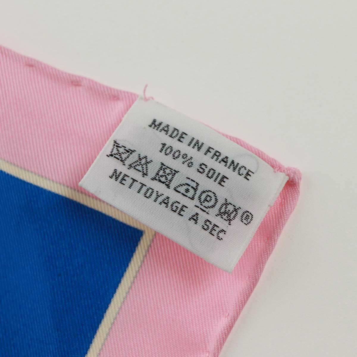 HERMES Carre 90 Scarf ""Duo Cosmique"" Silk Pink Auth 172020SAM