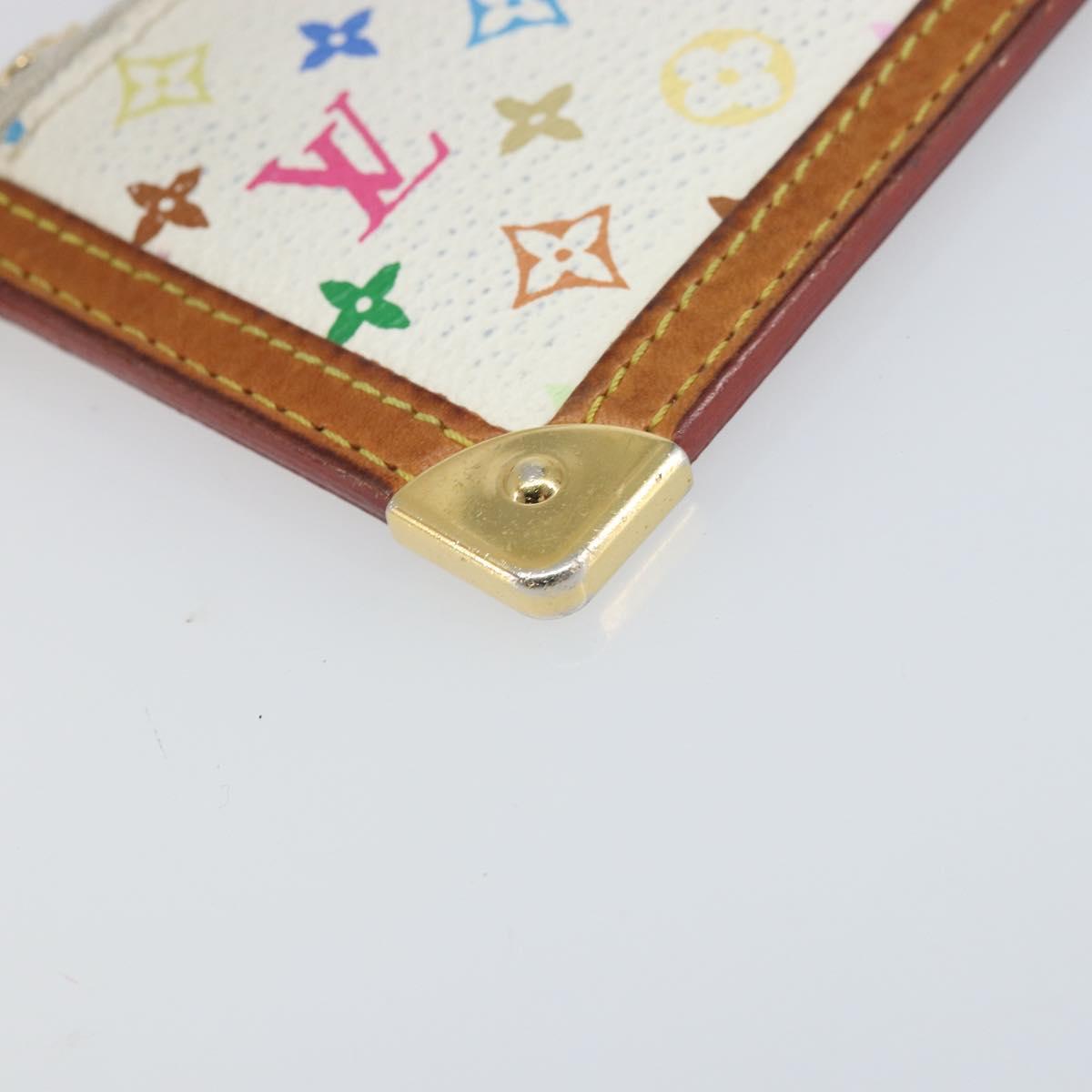 LOUIS VUITTON Monogram Multicolor Pochette Cles Purse White M92655 Auth 172025
