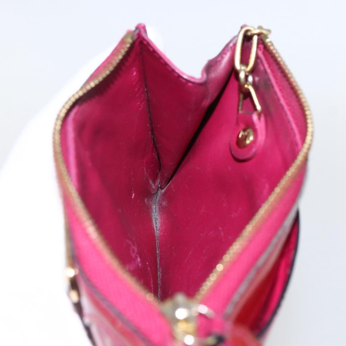 LOUIS VUITTON Vernis Pochette Cle NM Coin Purse Rose Andian M93637 Auth 172026