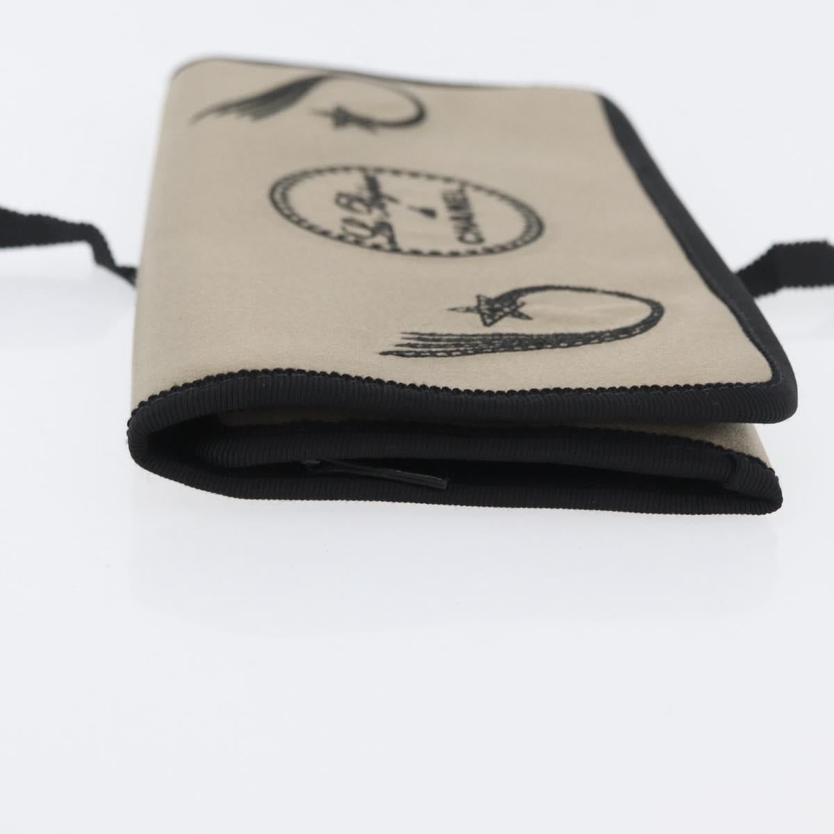 CHANEL Jewelry Pouch Satin Gold CC Auth 172027