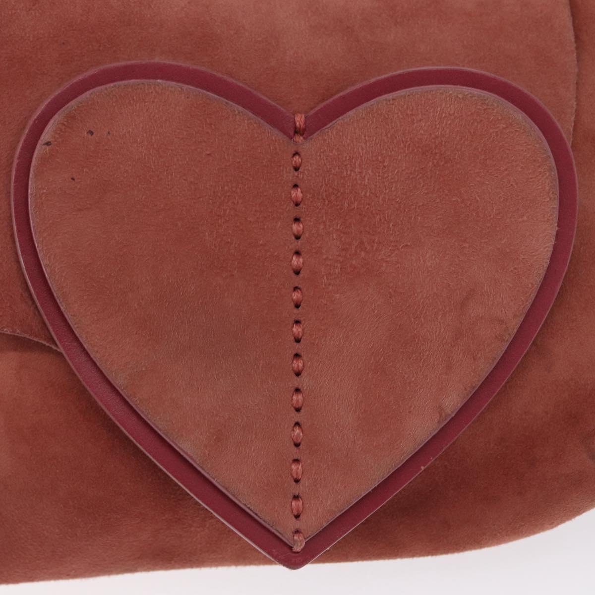 GUCCI Shoulder Bag Suede Pink Gold 95107 Auth 172039
