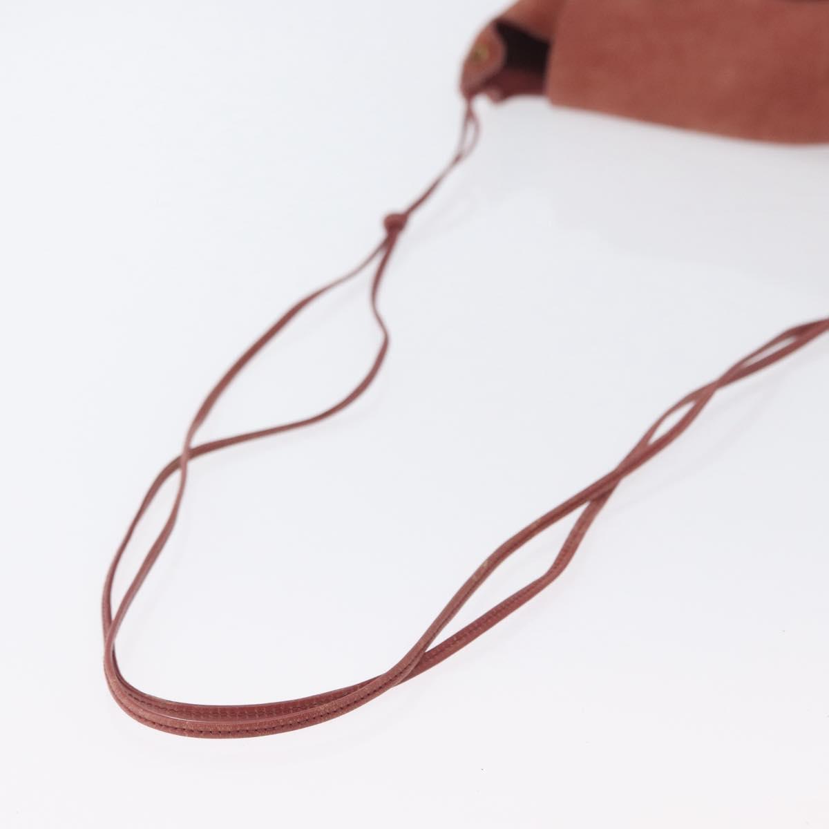 GUCCI Shoulder Bag Suede Pink Gold 95107 Auth 172039