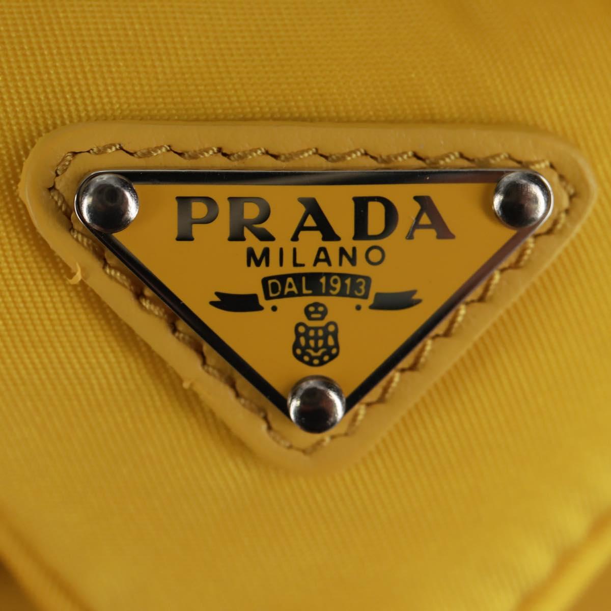 PRADA Hat Nylon Yellow Auth 172043M