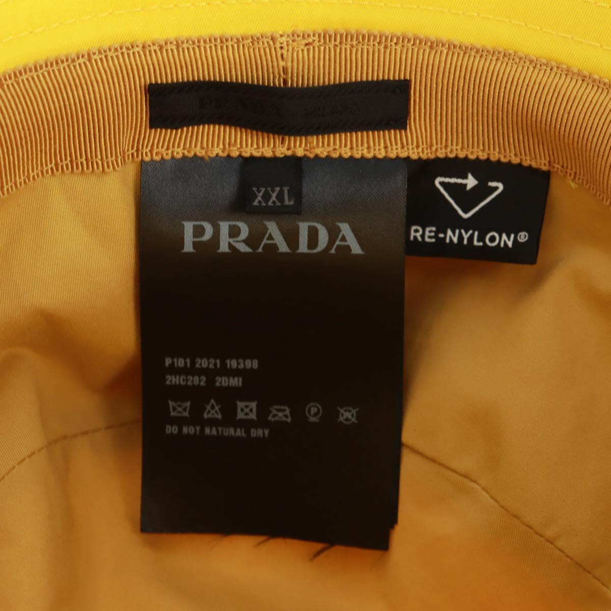 PRADA Hat Nylon Yellow Auth 172043M