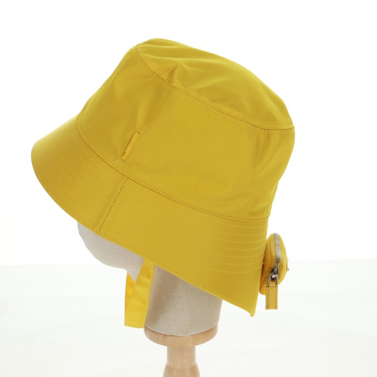 PRADA Hat Nylon Yellow Auth 172043M