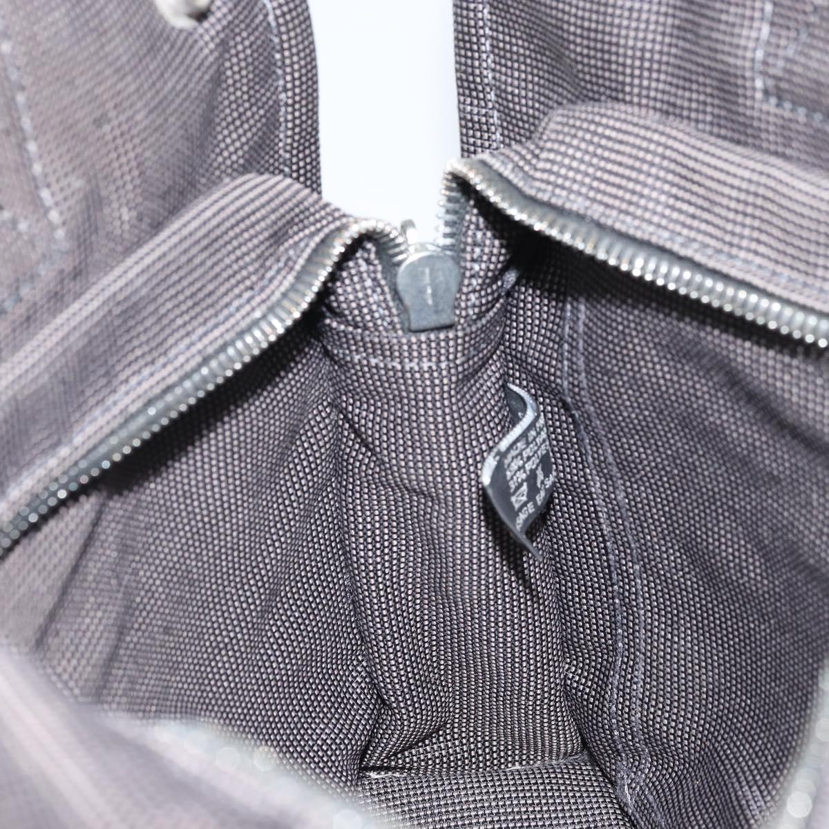 HERMES Her Line PM Hand Bag Canvas Gray Auth 172046
