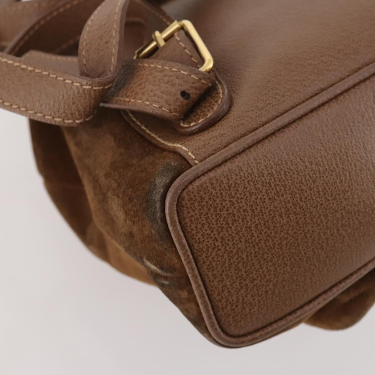 GUCCI Bamboo Backpack Suede Brown Gold 003 2852 0030 0 Auth 172054