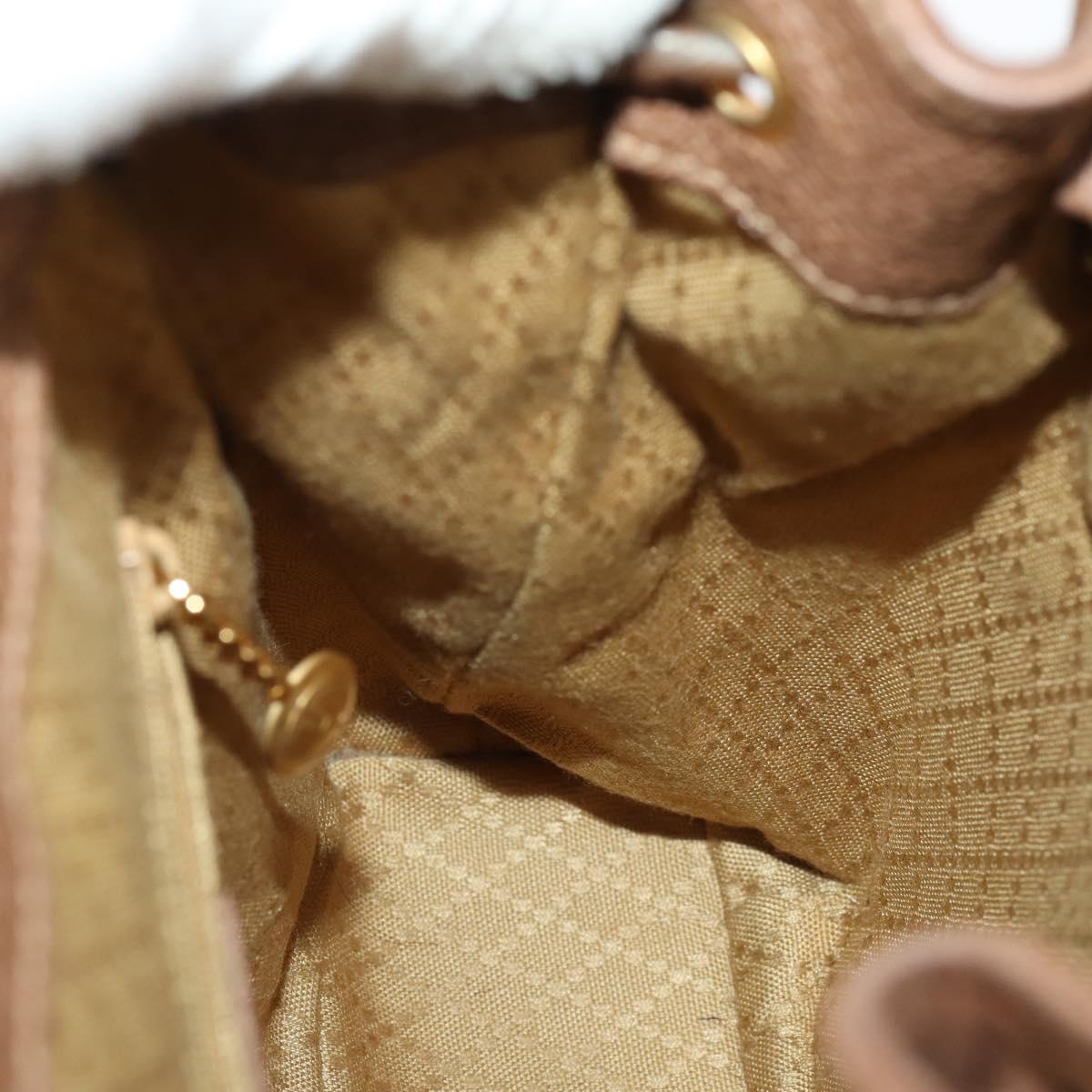 GUCCI Bamboo Backpack Suede Brown Gold 003 2852 0030 0 Auth 172054