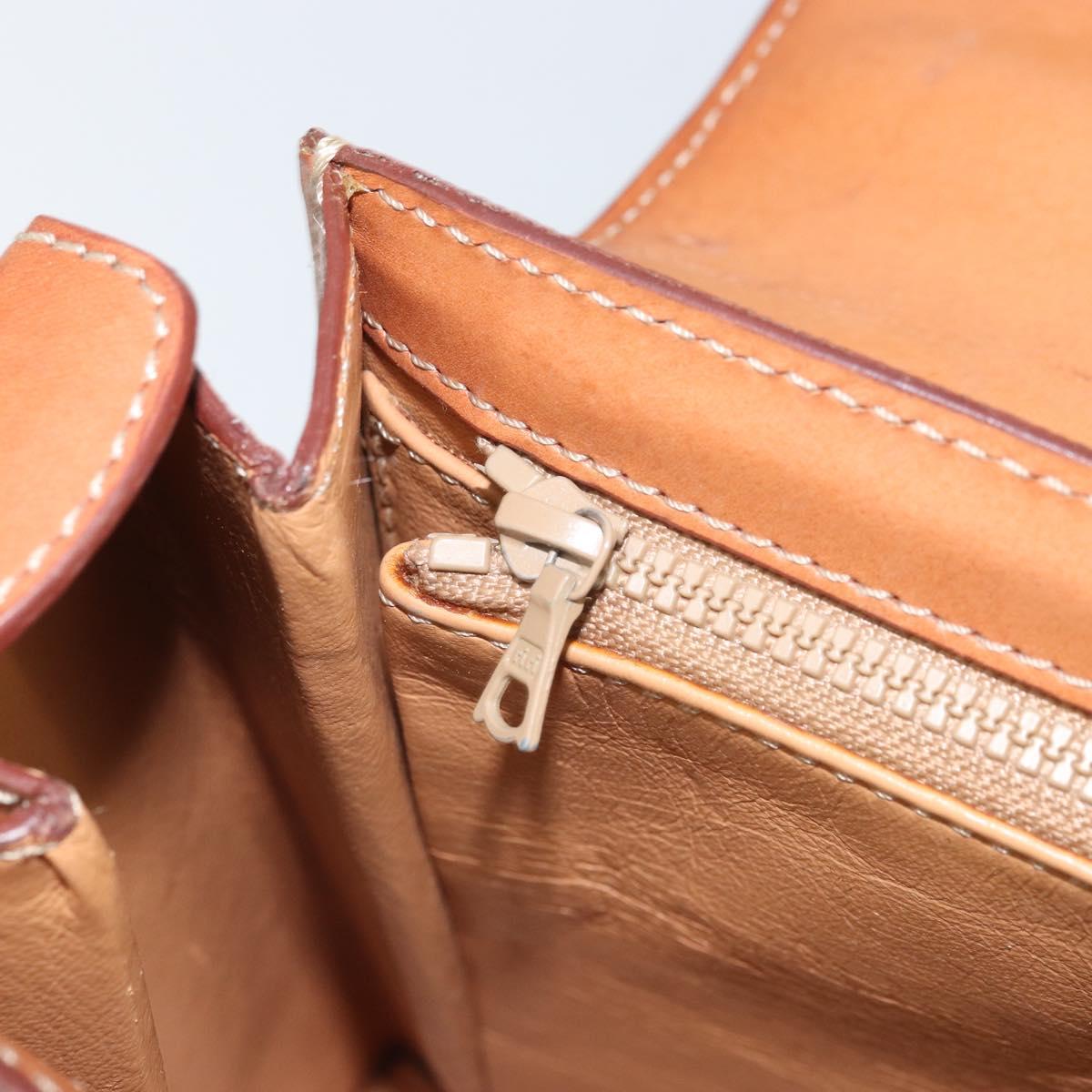 CELINE Macadam Canvas Hand Bag PVC Leather Brown Gold Auth 172055