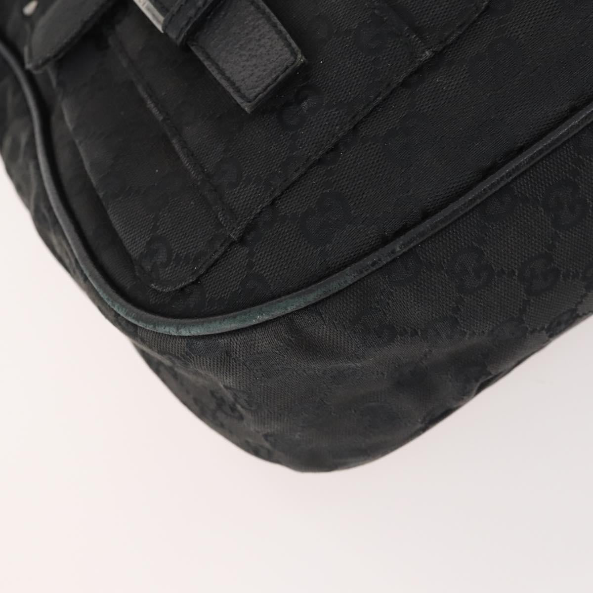 GUCCI GG Canvas Shoulder Bag Black Silver 114269 Auth 172056