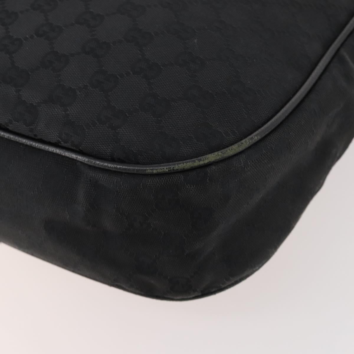 GUCCI GG Canvas Shoulder Bag Black Silver 114269 Auth 172056